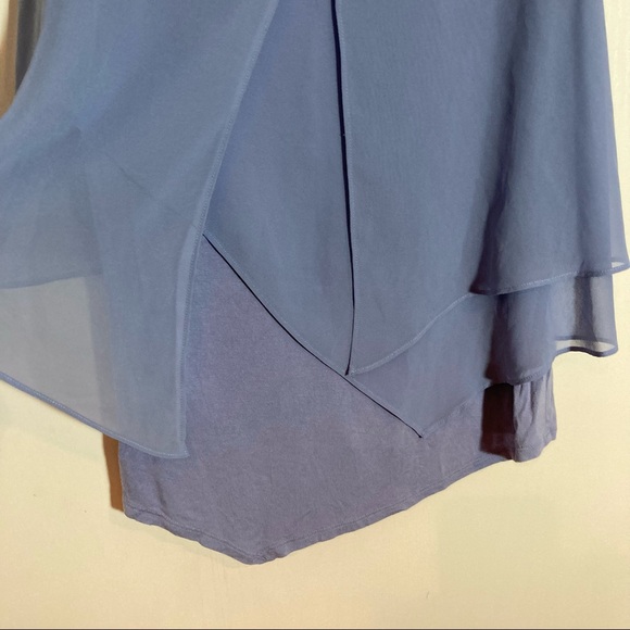 ALYX Sleeveless Blouse Top Blue Layered V Neck Casual Elegant - Picture 2 of 4